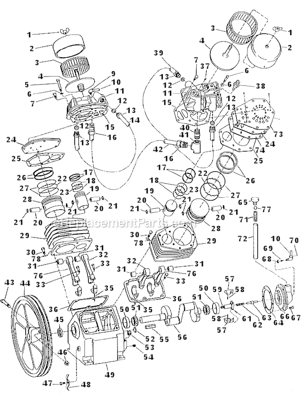 Page A Diagram and Parts List for TK000021P  Campbell Hausfeld Compressor